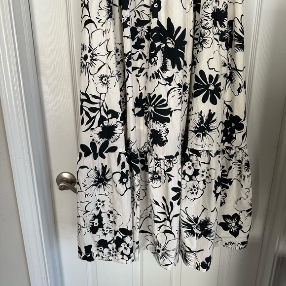 Abercrombie & Fitch Black and White Floral Midi Dress L - Picture 3 of 10